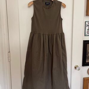 Rome Olive Green Sleeveless Dress